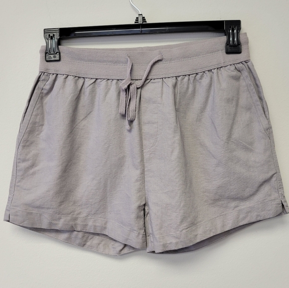 Elan Drawstring Rolled Up Shorts Gray M - Picture 5 of 5
